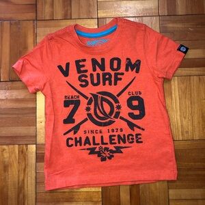 Orange Short Sleeve Tee with Black Graphic Design